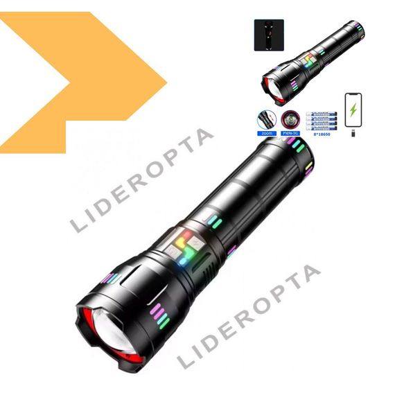 Ліхтар Нічний індикатор-бластер Kezu G02/AK177D-WHITE LASER LED PM60-TG, 8x18650 3.7V, Power Bank, ЗУ Type-C, zoom (47154-177_1210) | Зображення 5
