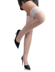 Панчохи однотонні капронові Star Night із широкою гумкою, білі, XS-L sexstyle