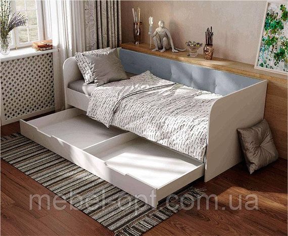 Ліжко односпальне Valencia 1900х900 мм велюр Light Grey світло-сірий із шухлядою для білизни | Зображення 1