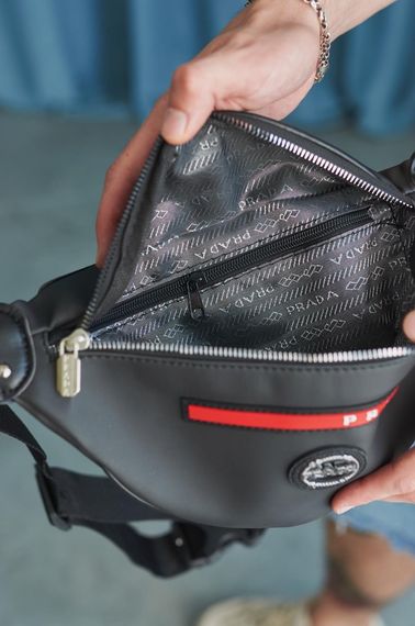 Бананка шкіряна Prada чорна (6792355233) | Зображення 5