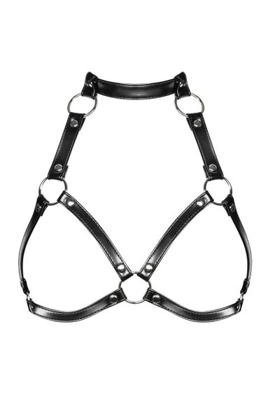 Портупея на груди Obsessive A740 harness black, штучна шкіра
