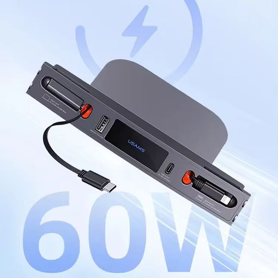 Перехідник HUB Usams US-SJ649 60W Car Central Control Charging HUB For Tesla (3/Y) Tarnish | Зображення 3