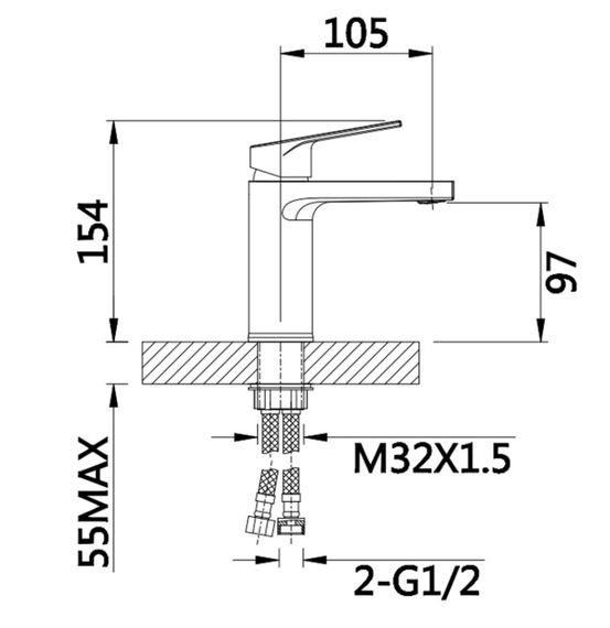 Змішувач для раковини Qtap Stenava New QTSTE270CRM45535 | Зображення 1