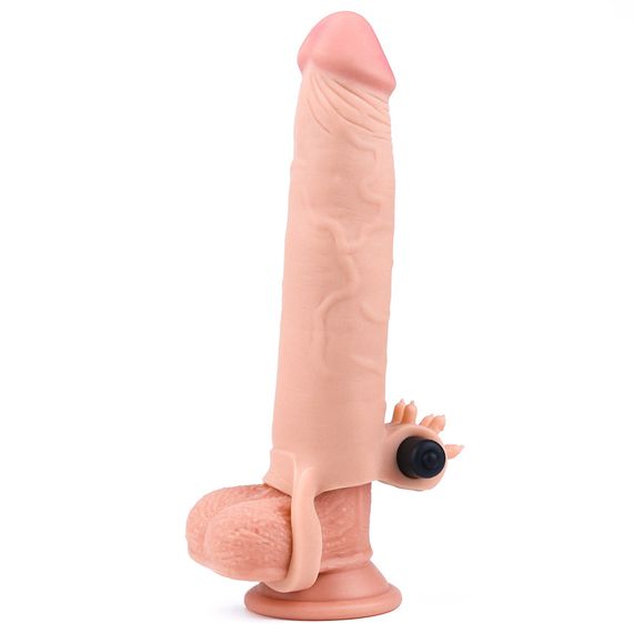 Насадка на член - Pleasure X-Tender Vibrating Penis Sleeve Add 3" Flesh Sex Aura | Зображення 2
