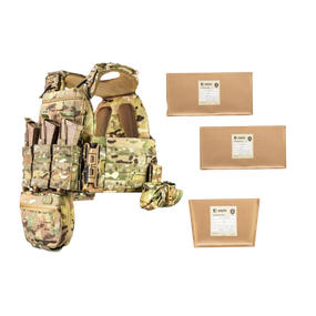 Комплект тактичного жилета М7 PRO GEN.2 15×30 та захисні пакети 2 рівня + 7 підсумків Мультикам