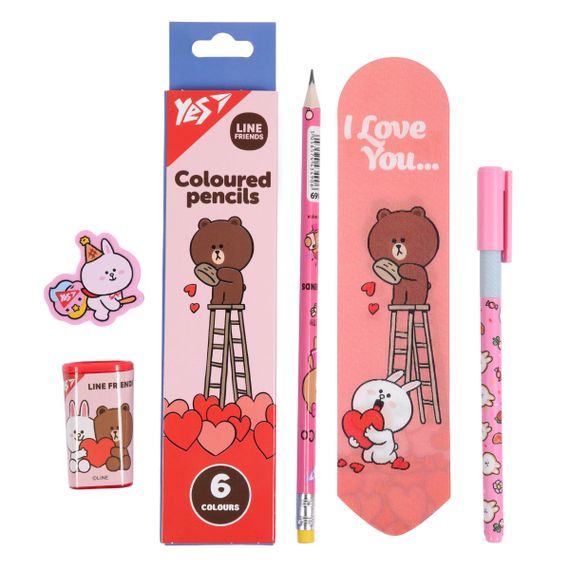 Набір канцелярський YES Line Friends 450249 6 предметів | Зображення 1