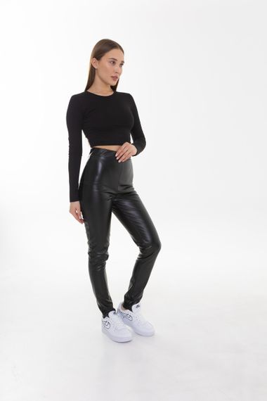 Леггинсы с  эко-кожи 4Profi  черные размер XL 24178 | Зображення 1