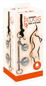 Комплект подвійного проникнення Bondage Plugs with 10 m Rope sexstyle