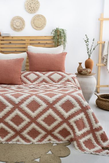 Муслиновое покрывало Saheser Sonia 240 х 260 см. Kiremit