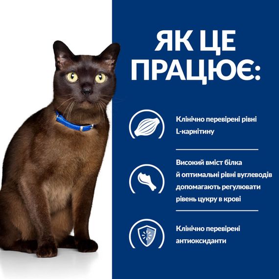 Hill’s Prescription Diet m/d Сухий корм для котів при цукровому діабеті, з куркою, 1,5 кг | Зображення 2