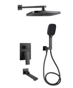 Душова система універсальна Qtap Gemini Gunmetal Black PVD прихованого монтажу QTGEM114GMB45704