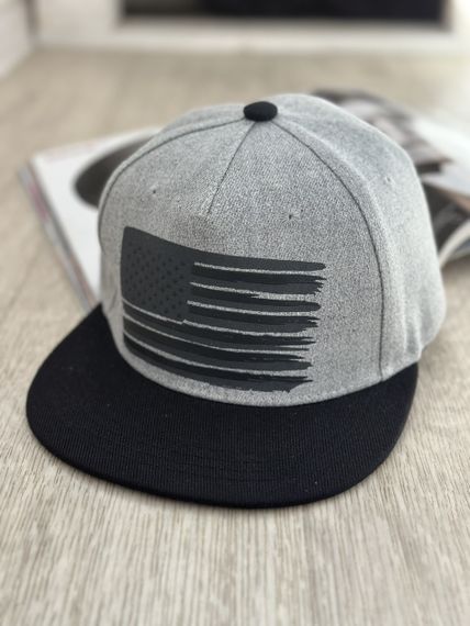 Кепка снепбек (Snapback) прапор Америки Сірий 56-61р (9067)