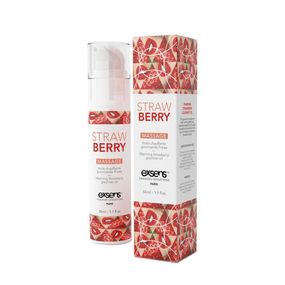 Масажна олія EXSENS Strawberry 50 мл розігрівальна, без цукру, без парабенів, їстівна Sex Aura