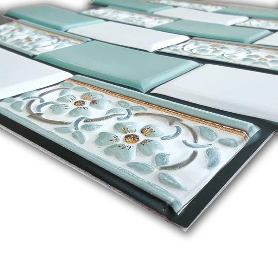 Декоративна ПВХ плитка на самоклейці мятная 300х300х5мм, ціна за 1 шт. (СПП-505) SW-00001139 | Зображення 3