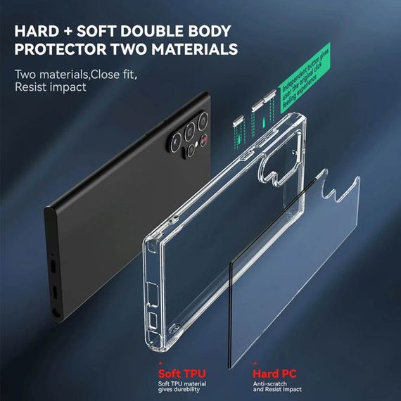 Чехол TPU+PC Clear 2.0 mm metal buttons для Samsung Galaxy S23 Ultra | Зображення 4