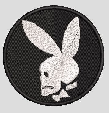 Шеврон Playboy (череп білий)