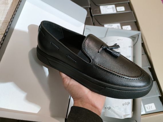 Черные мужские мокасины из кожи 41 размер | Зображення 6