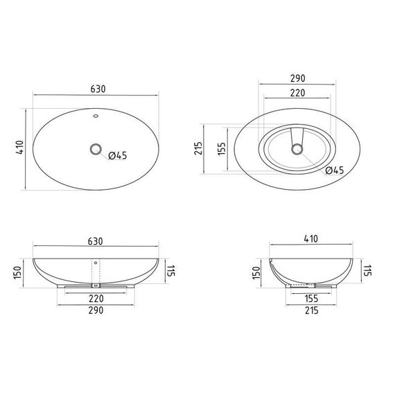 Раковина-чаша Qtap Dove 635x420x150 White QT06118168W | Зображення 1