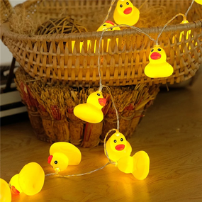 Гирлянда светодиодная для детской комнаты DUCK 1.5 м Гирлянда из 10 пластиковых мини-уточек