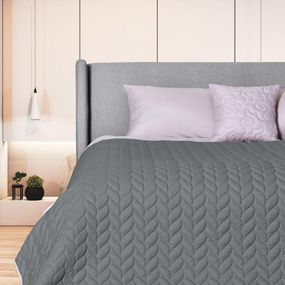 Покривало IDEIA 128687 Україна 220*240  Мікрофібра графіт/св.сірий