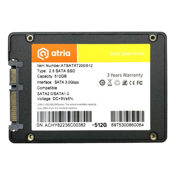 Накопичувач SSD 2.5" 512GB XT200 ATRIA (ATSATXT200/512) | Зображення 1