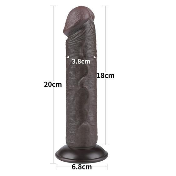 Фалоімітатор - Sliding-Skin Dual Layer Dong 8" Black Sex Aura | Зображення 3