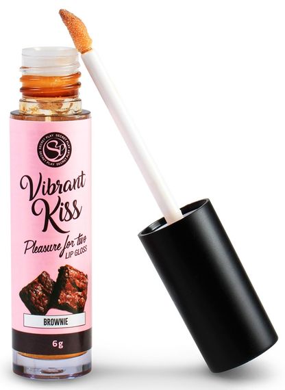 Блиск для губ з ефектом вібрації Secret Play - LIP GLOSS Vibrant Kiss Brownie, 6 грам Sex Aura | Зображення 1