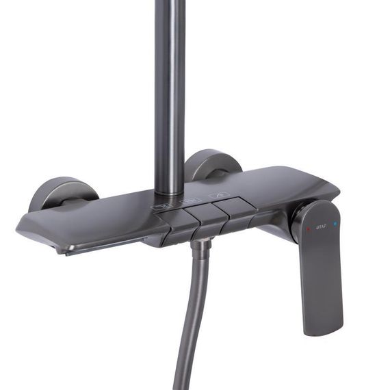 Душова система універсальна Qtap Slavonice на три споживача (з виливом) QTSLA111GMB45905 Gunmetal Black PVD | Зображення 2