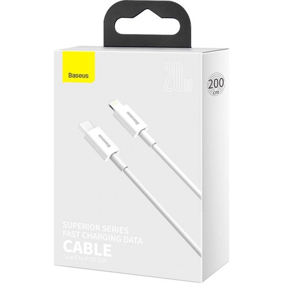 Дата кабель USB-C to Lightning 1.0m 20W Superior Series White Baseus (CATLYS-A02) | Зображення 9