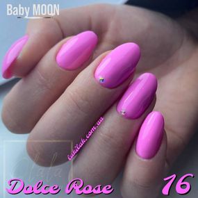 Гель-лак BABY MOON Dolce Rose №16 неоново-рожевий, 6 мл