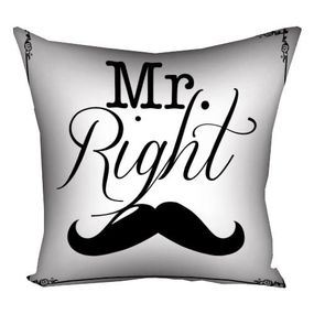Подушка габардинова з принтом Mr. Right 30x30 см (3P_LP363)