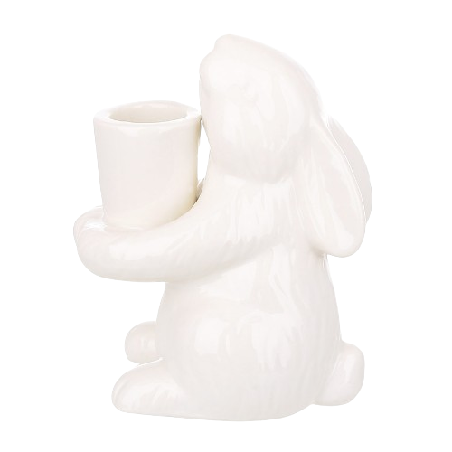 Порцеляновий свічник Кролик (свічка d=2.2см), 9.1*5.8*11см, колір - білий