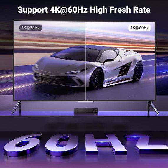 Комутатор Switch Ugreen HDMI 2.2 Switch 3 in 1 4K@60 Гц HDMI-розгалужувач 3 в 1 вихід з пультом Black (CM598) | Зображення 2