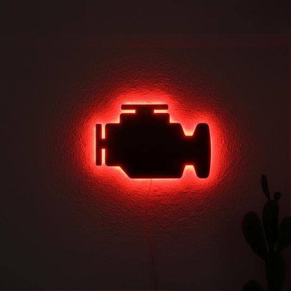 Панно декоративне картина на стіну Check Engine LED підсвітка 300х195 acr-p000117 | Зображення 1