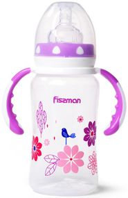 Пляшка дитяча для годування Fissman Babies "Квіточки" 300мл з ручками