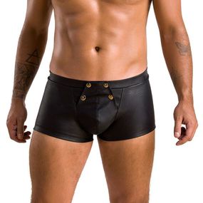 Мужские кожаные боксеры с клапаном Passion 050 SHORT PATRICK S/M Black