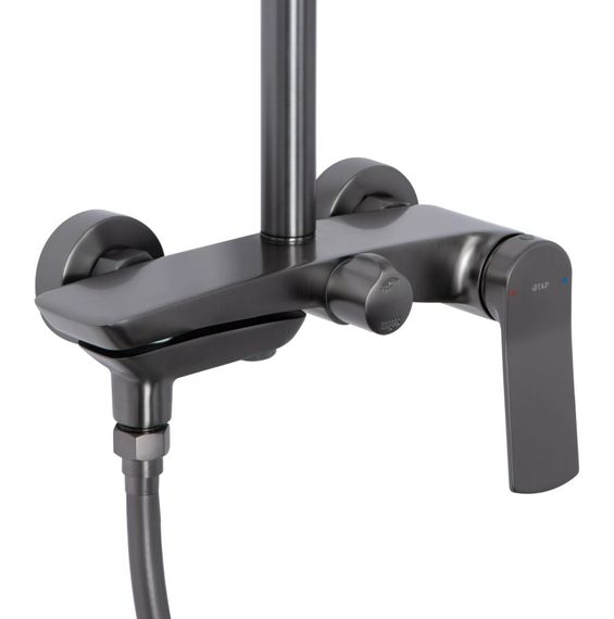 Душова система універсальна Qtap Slavonice Gunmetal Black PVD з виливом QTSLA111GMB45910 | Зображення 9