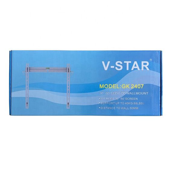 Крепление для телевизора настенное кронштейн 30-80 дюймов V-STAR GK 2407, Крепление для ТВ с регулировкой | Зображення 3
