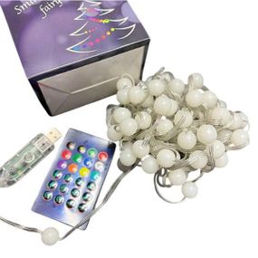 Гірлянда кульки 10 м Bluetooth USB+пульт Різнобарвна