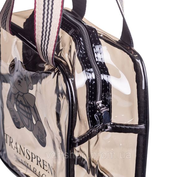 Прозрачная женская косметичка для дома 22×9×17 (см) косметичка дорожная в сумку для косметики, макияжа, лекарств, кистей HP-16-4K | Зображення 3