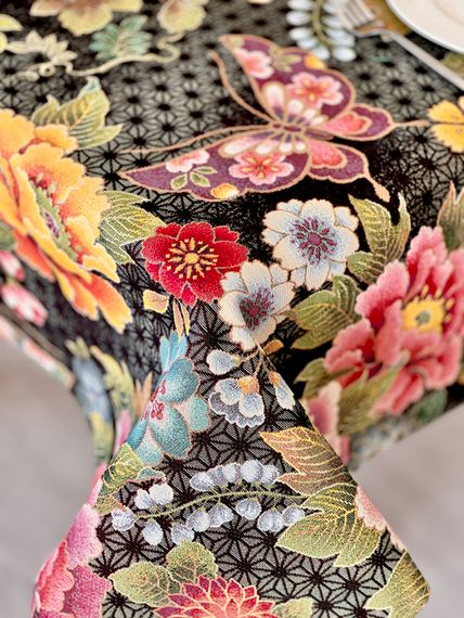 Скатертина гобеленова JAPAN003 Limaso, 137х280, Прямокутна, Повсякденний, Золотий люрекс, 75% поліестер, 22% бавовна, 3% акрил, Гобелен | Зображення 5