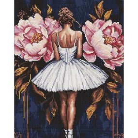 Алмазная мозаика "Балерина с розовыми пионами" ©art_selena_ua AMO8346, 40х50 см