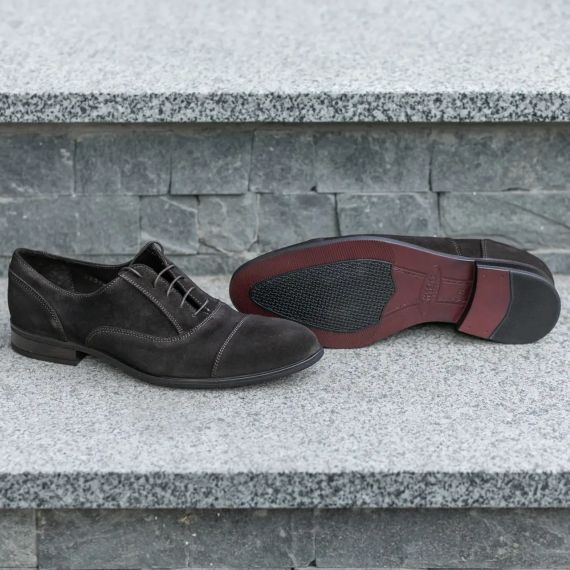 Туфлі чоловічі коричневі, натуральний замш 44 розмір | Зображення 3