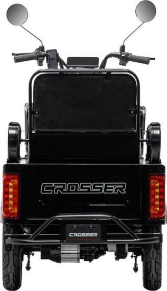 Электротрайк Crosser Transit TR-5 1500W 72V 24Ah, грузовой трехколесный электроскутер до 60 км, 3 места Чорний | Зображення 8