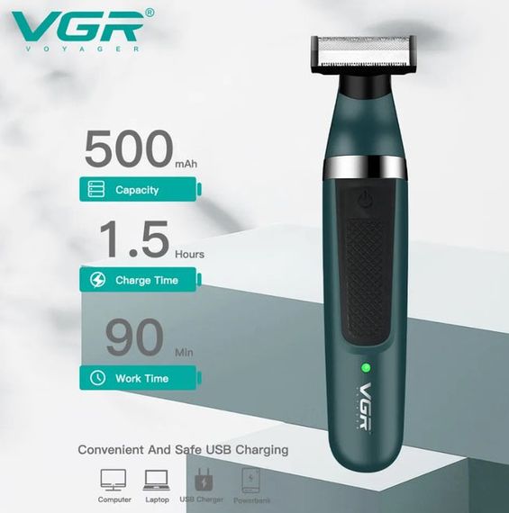 Электробритва VGR V-393 Shaver профессиональная водонепроницаемая, машинка мужская для бритья | Зображення 6