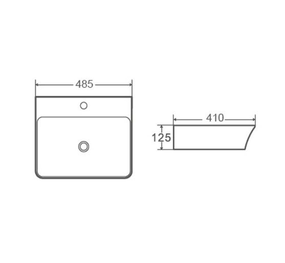 Раковина накладна Mixxus Premium Bevel-0201 з переливом (MP6480) | Зображення 1