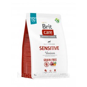 Беззерновой корм Brit Care Sensitive для собак с чувствительным пищеварением, оленина, 3 кг