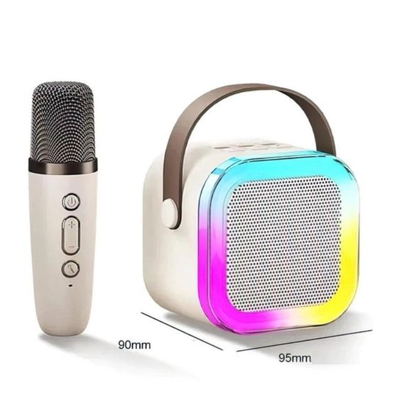 Колонка портативная Bluetooth MHZ K12, с микрофоном, розовая | Зображення 1