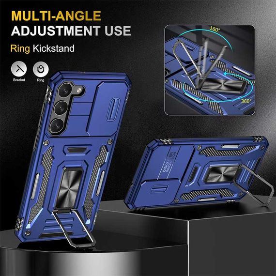 Ударостійкий чохол Camshield Army Ring для Samsung Galaxy S21 Синій / Navy | Зображення 4