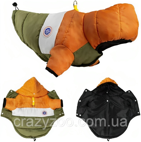 Куртка для собак та котів EcoToys Khaki Orange L помаранчева з хакі A: 31 см B: 45 см C: 30 см L-7014 | Зображення 2